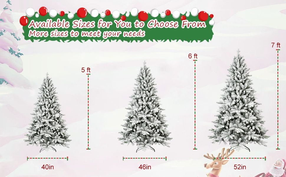 6FT Unlit Flocked Artificial Christmas Tree — 1100 PVC Tips, Hinged, Metal Stand - Monsta Online