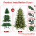4FT Pre - Lit Artificial Christmas Tree — 919 PE/PVC Tips, 150 UL Incandescent Lights, Foldable Base - Monsta Online
