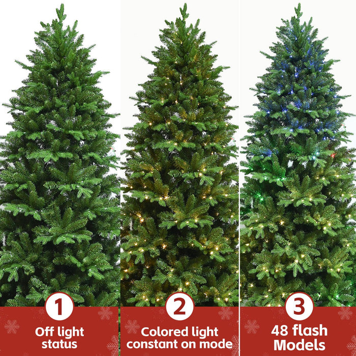 7FT Pre - Lit Artificial Christmas Tree — 2126 PE/PVC Tips, 340 LED Lights, Remote Control - Monsta Online