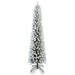 7FT Pre - Lit Flocked Pencil Artificial Christmas Tree — 200 Warm LED, Slim, 469 Tips, Metal Stand - Monsta Online