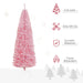 7FT Pink Pencil Artificial Christmas Tree — 818 Tips, Unlit, Auto - Open Hinged, Space - Saving, Steel Base - Monsta Online