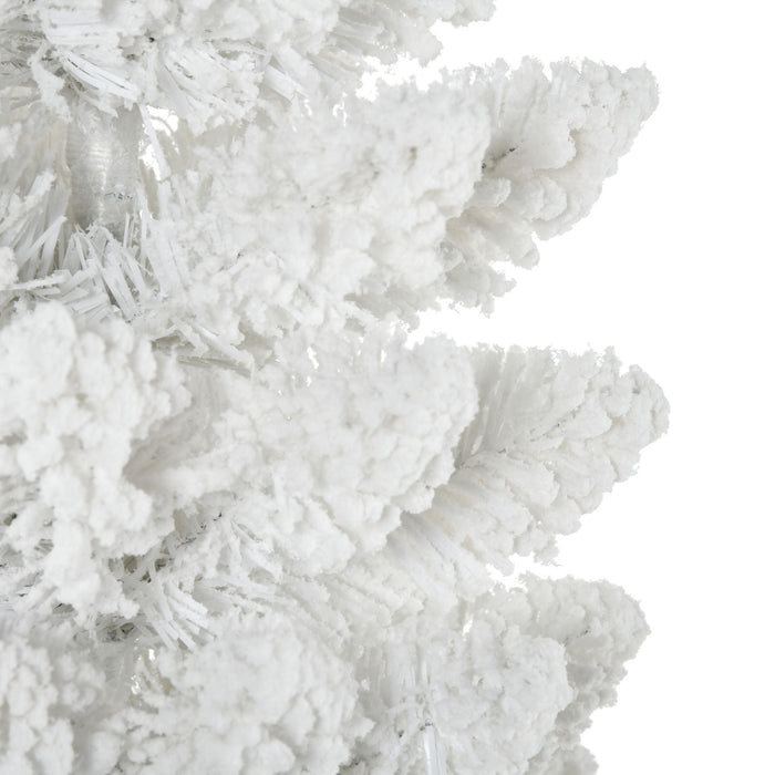6FT Snow Flocked White Pencil Artificial Christmas Tree — 390 Tips, Slim Shape, Metal Stand - Monsta Online