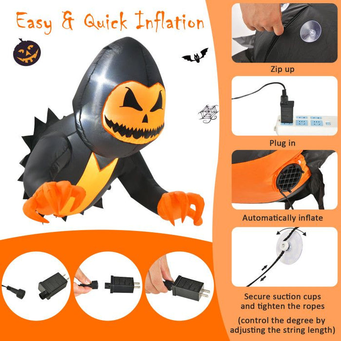 3.3ft Halloween Inflatable Pumpkin Head Ghost with LED Lights - Monsta Online