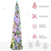 7FT Pre - Lit Flocked Pencil Artificial Christmas Tree — 350 Dual - Color LED Lights, Snow Tips, Downswept - Monsta Online