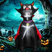 4.7ft Inflatable Halloween Vampire Cat with Red Cloak and LED Lights - Monsta Online