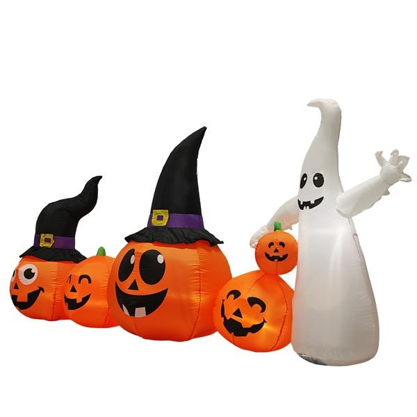 8FT Halloween Inflatable Pumpkins with Ghost – Lighted Blow Up Yard Decoration - Monsta Online