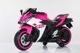 12V Electric Ride - On Pink Motorcycle with Throttle and Lighted Training Wheels - Monsta Online