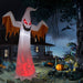 12FT Halloween Inflatable Ghost with Red Eyes and Flame LED Lights - Monsta Online