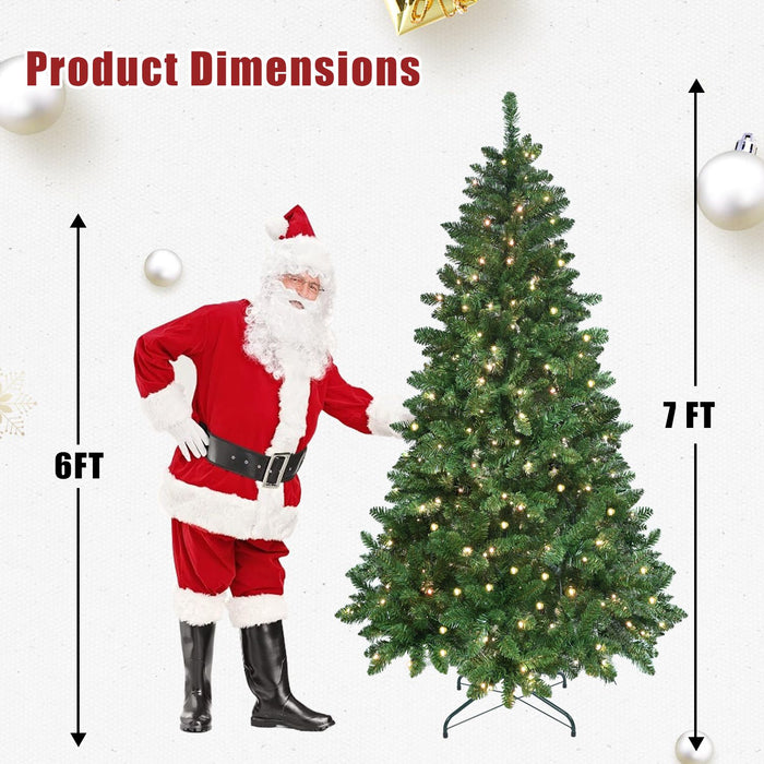 7FT Pre - Lit Smart Artificial Christmas Tree — 400 WiFi RGB LED, Music Sync, App Control, Hinged, Metal Stand - Monsta Online