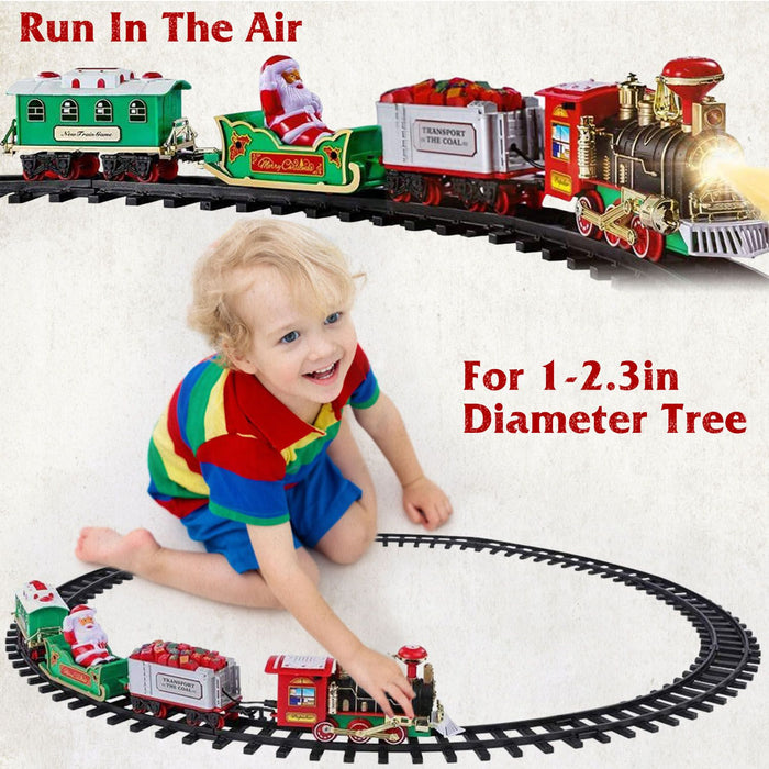 23" Battery - Operated Christmas Train Set with Sound & Light - Electric Tree Surround Track Toy for Kids - Monsta Online