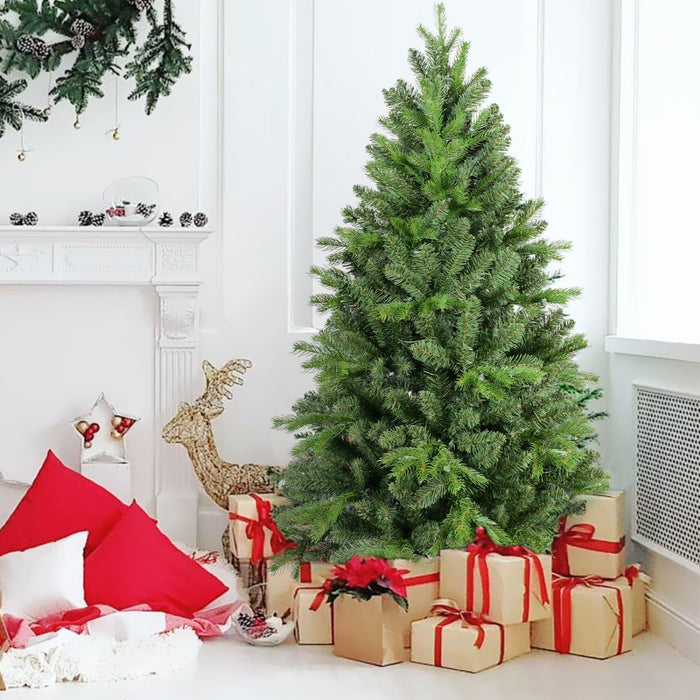 7FT Artificial Christmas Tree — Full, 1375 Tips, PE+PVC, Hinged, Metal Stand - Monsta Online