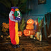 4.5ft Animatronic Halloween Clown – Sound Activated with LED Eyes, Posable Head and Arms, Creepy Phrases - Monsta Online