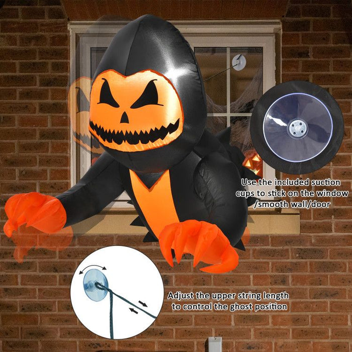 3.3ft Halloween Inflatable Pumpkin Head Ghost with LED Lights - Monsta Online