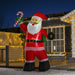 8FT Prelit Inflatable Santa Claus with Candy Cane and LED Lights - Outdoor Christmas Decoration - Monsta Online
