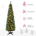 7FT Noble Fir Pencil Pre - Lit Artificial Christmas Tree — 200 Warm White LEDs, 499 Tips, Slim Space - Saving - Monsta Online
