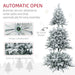 7FT Snow Flocked Artificial Christmas Tree — 1401 Tips, Auto - Open Hinged, Metal Stand - Monsta Online