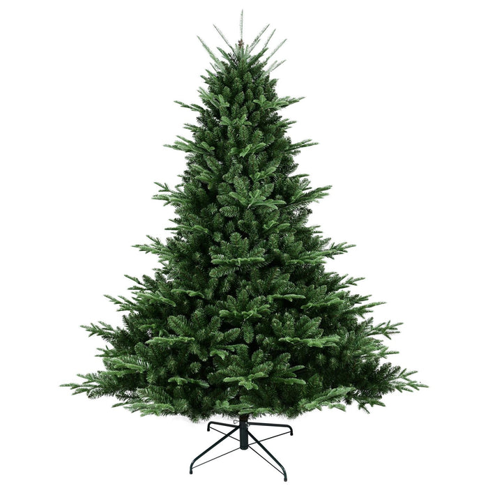 7.5FT Artificial Christmas Tree — Full, 2441 Tips, PE+PVC, Wide Base, Hinged, Metal Stand - Monsta Online