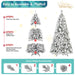 7.5FT Pre - Lit Flocked Artificial Christmas Tree — 500 Warm White LED, 1252 Tips, Hinged, Metal Stand - Monsta Online