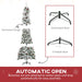 9FT Flocked Pencil Artificial Christmas Tree — 1350 Tips, Snow, Pinecones, Berries, Unlit, Auto - Open - Monsta Online