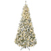 7.5FT Snow Flocked Pre - Lit Artificial Christmas Tree — 500 Warm White LEDs, 1188 Tips, Auto - Open Hinged, Steel Base - Monsta Online