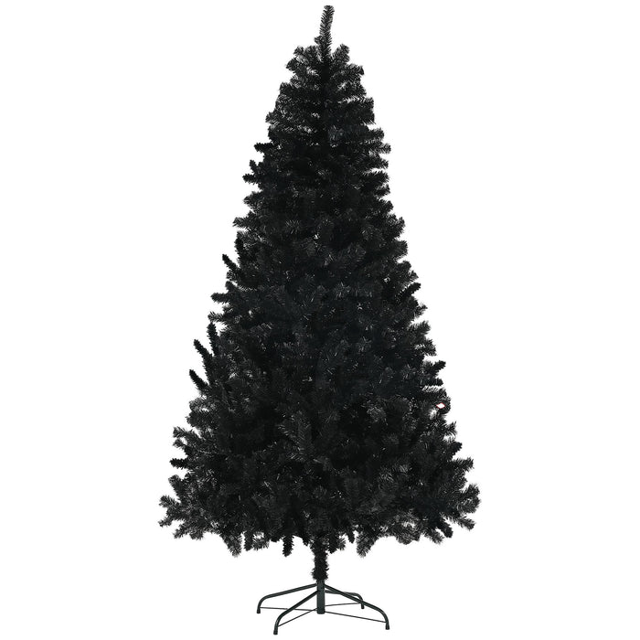 7.5FT Black Artificial Christmas Tree — 1346 Tips, Auto - Open Hinged, Full Shape, Steel Base - Monsta Online