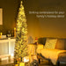 7FT Slim Pencil Pre - Lit Artificial Christmas Tree — 210 Warm White LEDs, 499 Tips, Space - Saving, Steel Base - Monsta Online