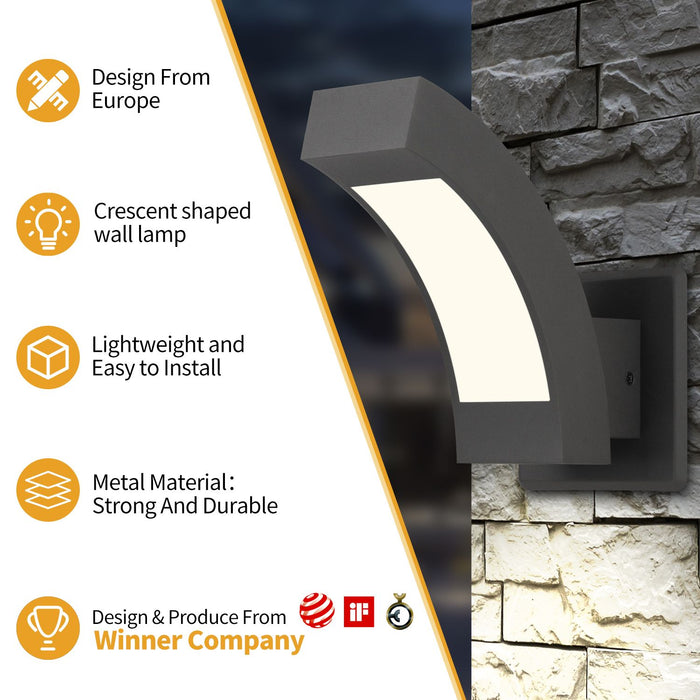 Modern LED Outdoor Wall Sconce - Waterproof Aluminum Porch Light for Patios and Hallways - Monsta Online