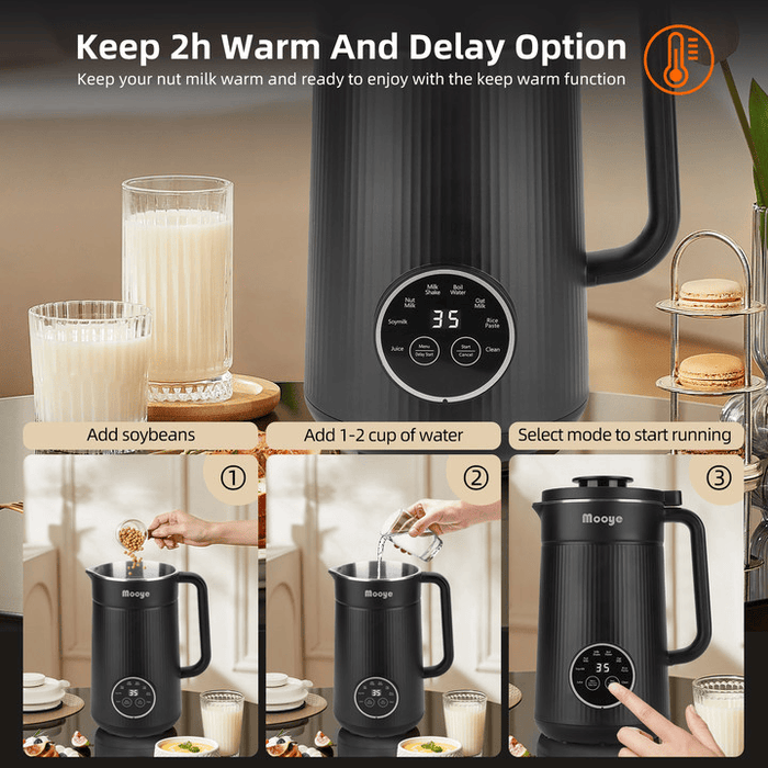 Versatile 8 in 1 Nut Milk Maker 35oz with Keep Warm and Delay Start - Monsta Online