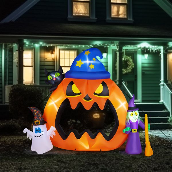 6.9FT Halloween Inflatable Pumpkins with LED Lights – Giant Blow Up Yard Decoration - Monsta Online