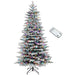 6.5FT Snow Flocked Pre - Lit Artificial Christmas Tree — 400 Dual - Color LEDs, 11 Modes, 990 Tips, Remote - Monsta Online