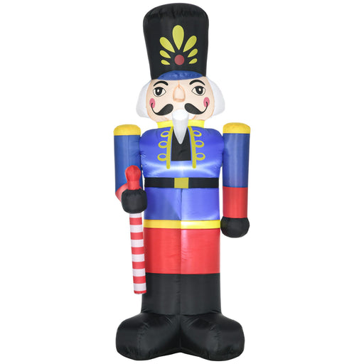 8FT Prelit Inflatable Nutcracker Toy Soldier with Scepter and LED Lights - Outdoor Christmas Decoration - Monsta Online
