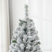 6FT Snow Flocked Pre - Lit Artificial Christmas Tree — 220 Warm White LEDs, 638 Tips, Auto - Open, Wide Leaves - Monsta Online