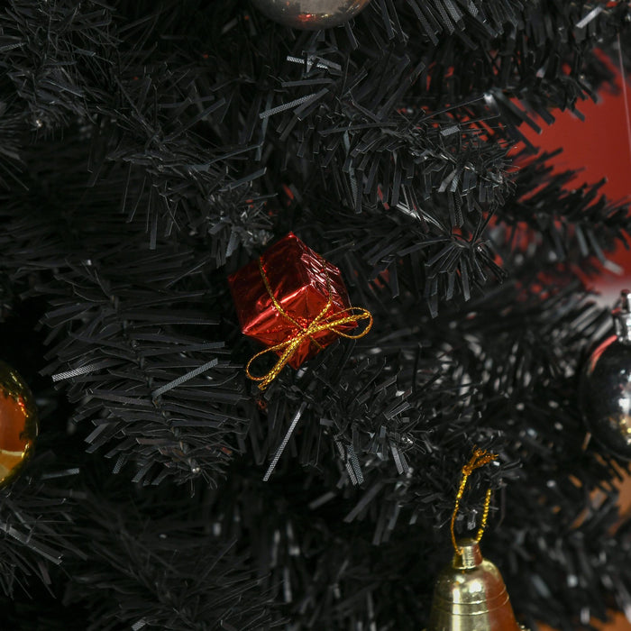 7FT Black Pencil Artificial Christmas Tree — 499 Tips, Unlit, Slim Space - Saving, Plastic Stand - Monsta Online