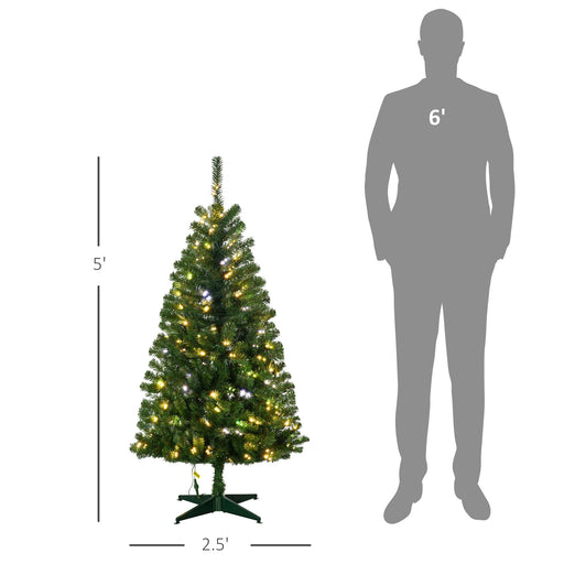 5FT Pre - Lit Artificial Christmas Tree — 152 LEDs, 365 Tips, Auto - Open, 5 Light Modes, Warm White or Multi - Color - Monsta Online