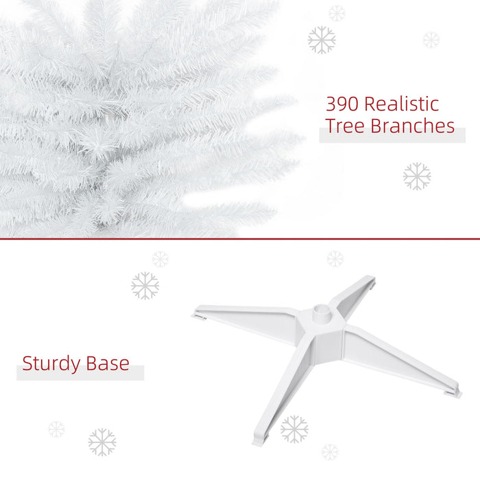 6FT White Pencil Artificial Christmas Tree — 390 Tips, Unlit, Slim Full Appearance, Plastic Base - Monsta Online