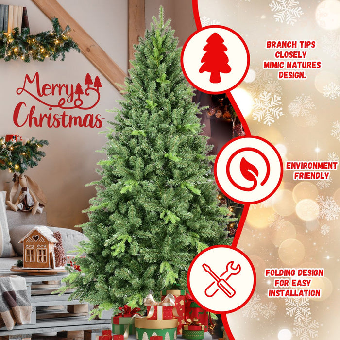 5FT Unlit Artificial Christmas Tree — 937 PE/PVC Tips, Full Realistic, Hinged Metal Stand - Monsta Online