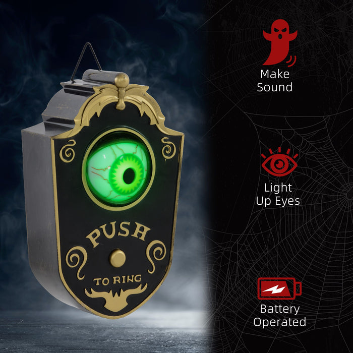 Halloween Animatronic Doorbell – Motion and Sound Activated Prop with Creepy Light - Up Eye and Spooky Sounds - Monsta Online