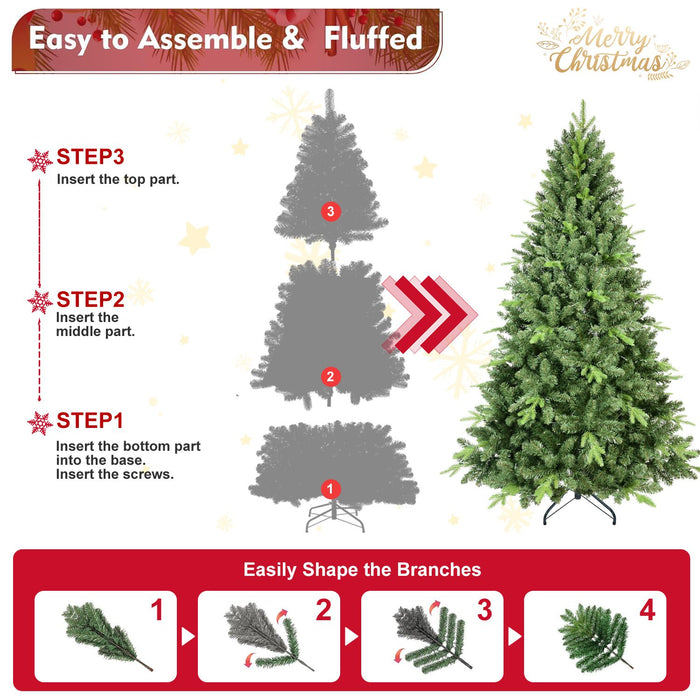 5FT Unlit Artificial Christmas Tree — 937 PE/PVC Tips, Full Realistic, Hinged Metal Stand - Monsta Online