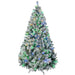 6FT Pre - Lit Snow Flocked Artificial Christmas Tree — 350 LED Lights, 8 Modes, 607 Tips, Steel Base - Monsta Online