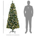 6FT Slim Pre - Lit Artificial Christmas Tree — 250 Warm White LEDs, 703 Tips, Snow - Dipped Branches, Pinecones, Auto - Open - Monsta Online