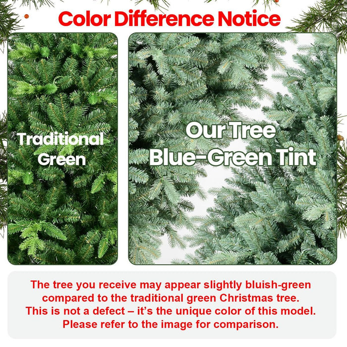 8FT Blue - Green Artificial Christmas Tree — 3308 Tips, PE+PVC, Full Shape, Hinged, Metal Stand - Monsta Online