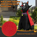 4.7ft Inflatable Halloween Vampire Cat with Red Cloak and LED Lights - Monsta Online