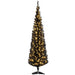 6FT Black Slim Pencil Pre - Lit Artificial Christmas Tree — 200 Warm White LEDs, 390 Tips, Space - Saving - Monsta Online
