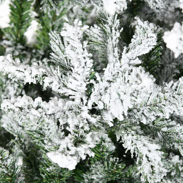 9FT Flocked Artificial Christmas Tree — 1890 Snow Tips, Unlit, Auto - Open, Full Shape, Steel Base - Monsta Online