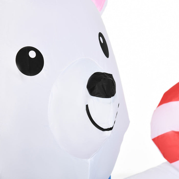 5FT Prelit Inflatable Polar Bear & Penguins in Hot Cocoa Cup with LED Lights - Outdoor Christmas Decoration - Monsta Online