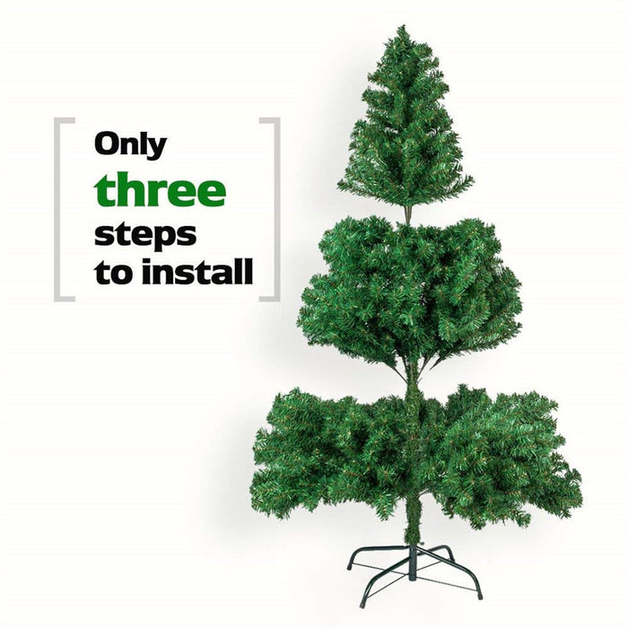 7FT Unlit Full Artificial Christmas Tree — 1100 Tips, Realistic PVC, Metal Stand - Monsta Online