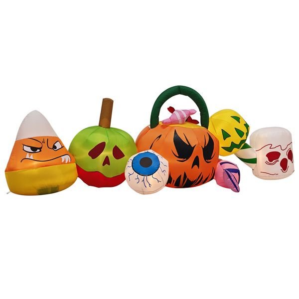 8FT Halloween Inflatable Pumpkins Eyeball Candy with Built - in LED Lights - Monsta Online