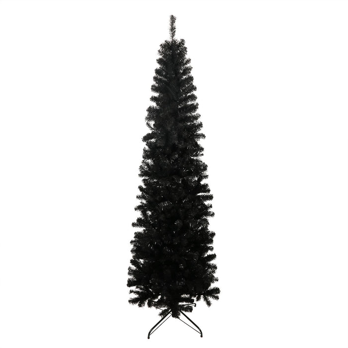 7.5FT Black Pencil Artificial Christmas Tree — 1000 Tips, Slim Space - Saving, Foldable Metal Stand - Monsta Online