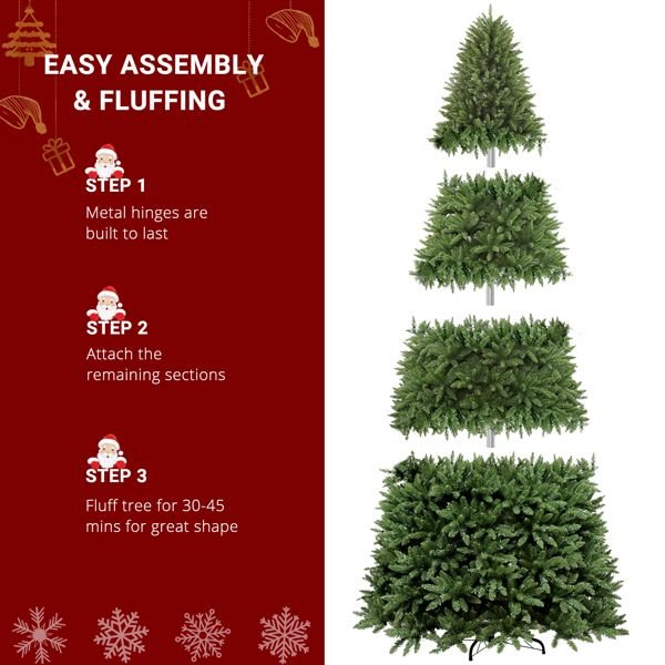 10FT Pre - Lit Artificial Christmas Tree — 5090 Tips, 1200 LED Lights, 10 Modes, Remote Control, Metal Stand - Monsta Online