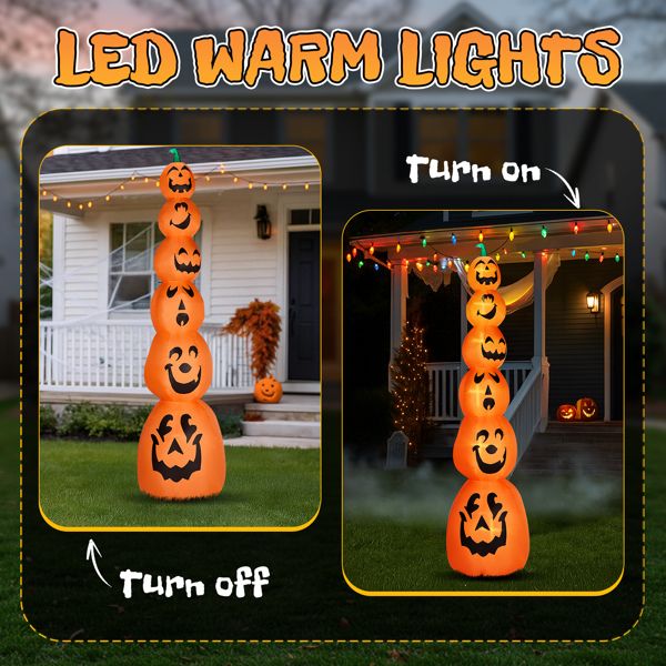 9FT Halloween Inflatable Stacked Pumpkins with LED Lights - Monsta Online